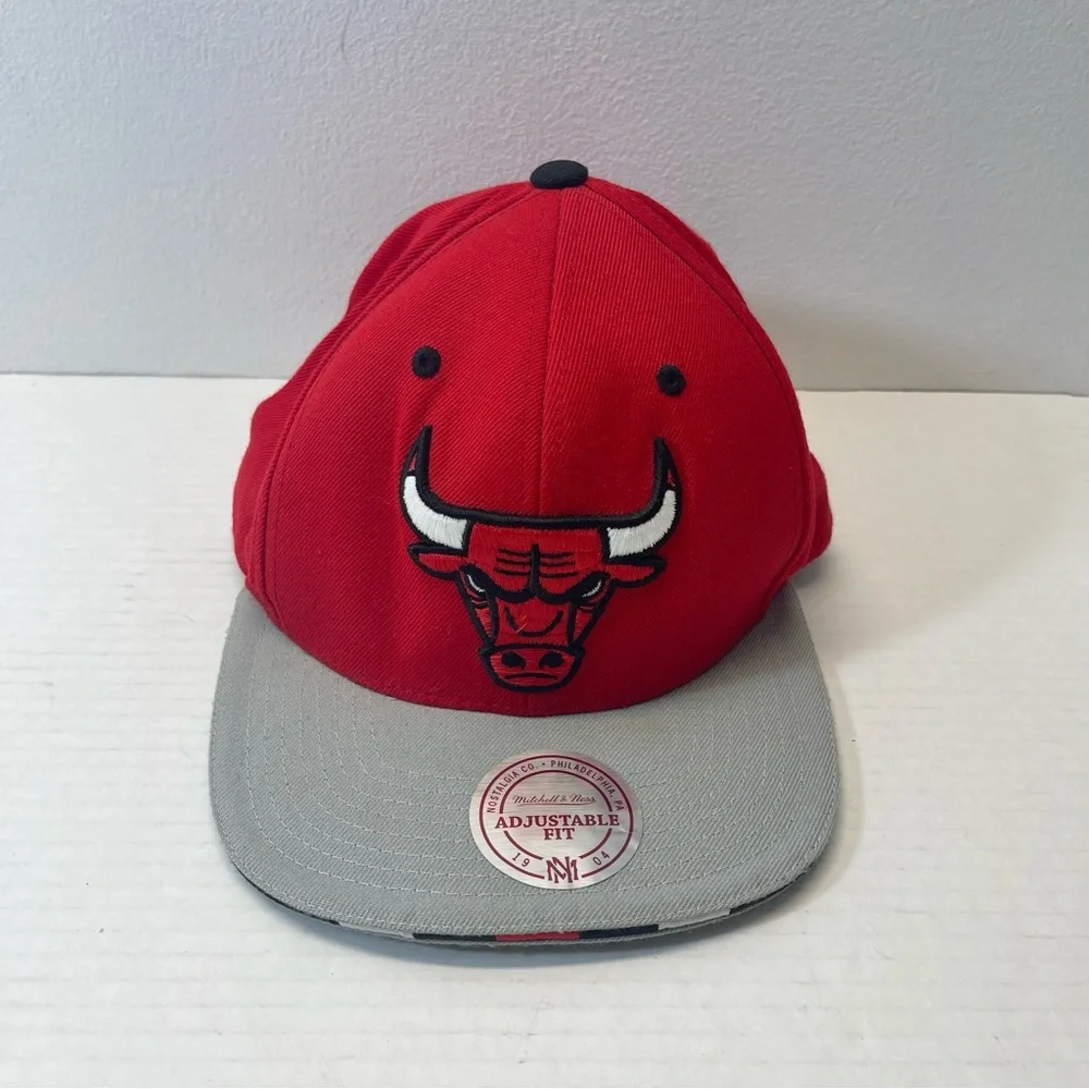 Mitchell & Ness Chicago Bulls NBA Adjustable Hat Red Gray One Size